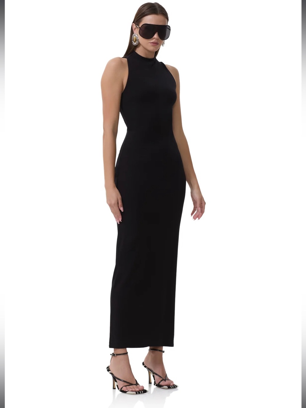 Revolve x AFRM Casper Sleeveless High-Neck Racerback Maxi Dress in Noir $142 USD